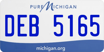 MI license plate DEB5165