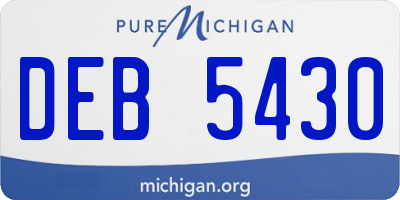 MI license plate DEB5430