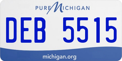 MI license plate DEB5515