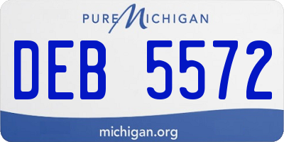 MI license plate DEB5572