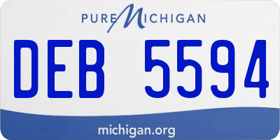 MI license plate DEB5594