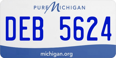 MI license plate DEB5624