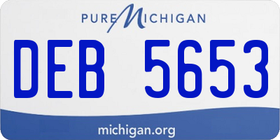 MI license plate DEB5653