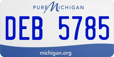 MI license plate DEB5785