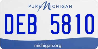 MI license plate DEB5810