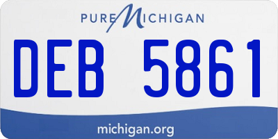 MI license plate DEB5861