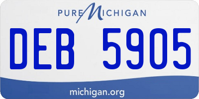 MI license plate DEB5905