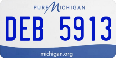 MI license plate DEB5913