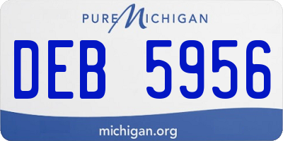 MI license plate DEB5956
