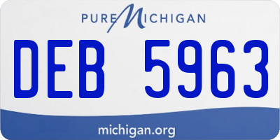 MI license plate DEB5963