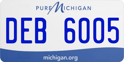 MI license plate DEB6005