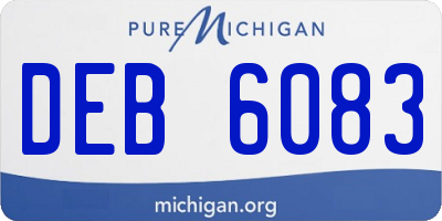 MI license plate DEB6083