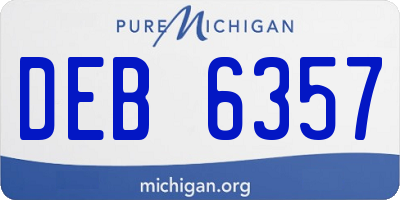 MI license plate DEB6357
