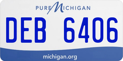 MI license plate DEB6406