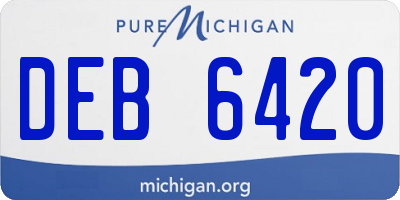 MI license plate DEB6420
