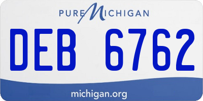 MI license plate DEB6762
