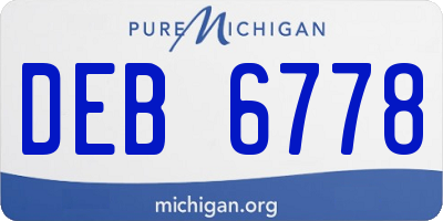 MI license plate DEB6778