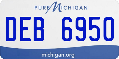 MI license plate DEB6950