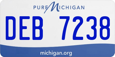 MI license plate DEB7238
