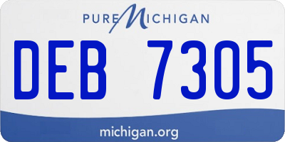 MI license plate DEB7305