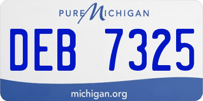 MI license plate DEB7325