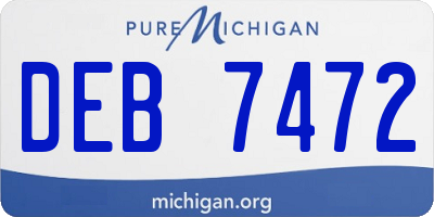 MI license plate DEB7472