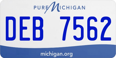 MI license plate DEB7562
