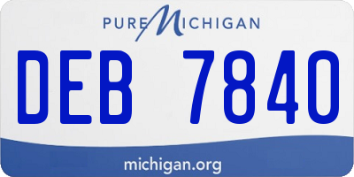MI license plate DEB7840