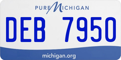 MI license plate DEB7950