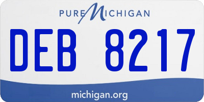MI license plate DEB8217