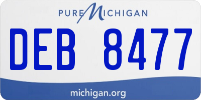 MI license plate DEB8477