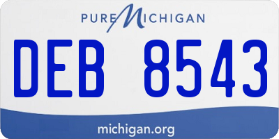 MI license plate DEB8543