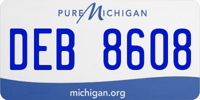 MI license plate DEB8608