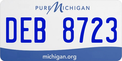 MI license plate DEB8723
