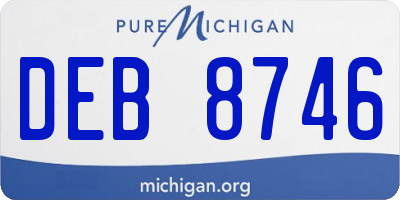MI license plate DEB8746