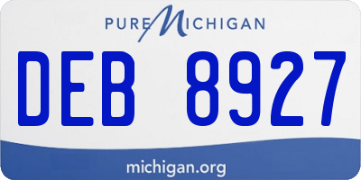 MI license plate DEB8927