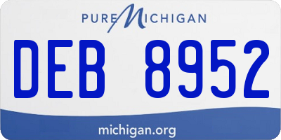 MI license plate DEB8952