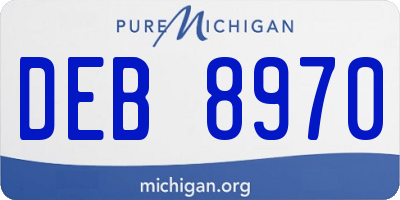 MI license plate DEB8970