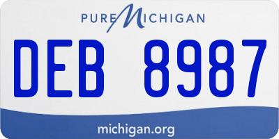 MI license plate DEB8987