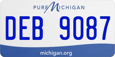 MI license plate DEB9087
