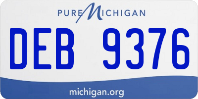 MI license plate DEB9376