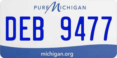 MI license plate DEB9477