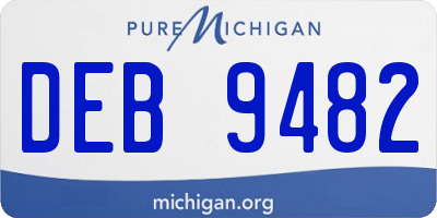 MI license plate DEB9482
