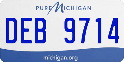 MI license plate DEB9714