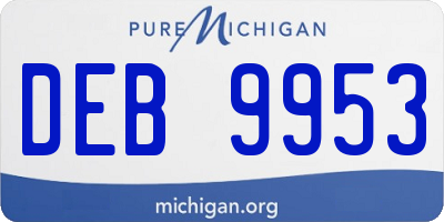 MI license plate DEB9953