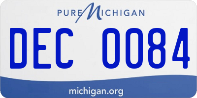 MI license plate DEC0084