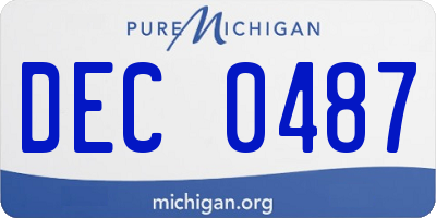 MI license plate DEC0487