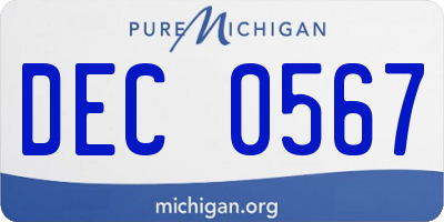 MI license plate DEC0567