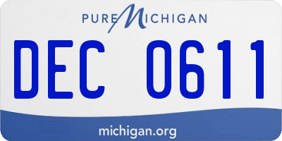 MI license plate DEC0611