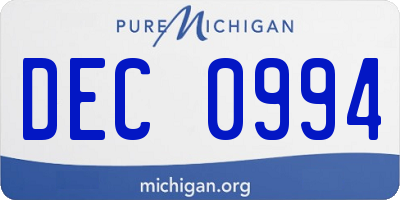 MI license plate DEC0994
